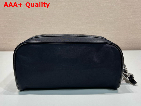 Prada Re Nylon and Brushed Leather Pouch in Black 2NE063 Replica