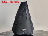 Prada Re Nylon and Leather Backpack in Black 2VZ092 Replica