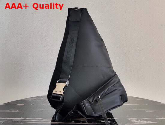 Prada Re Nylon and Leather Backpack in Black 2VZ092 Replica