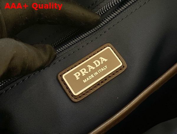 Prada Re Nylon and Leather Backpack in Blue and Coffee 2VZ135 Replica