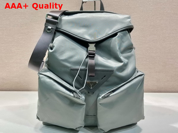 Prada Re Nylon and Leather Backpack in Light Blue 2VZ108 Replica