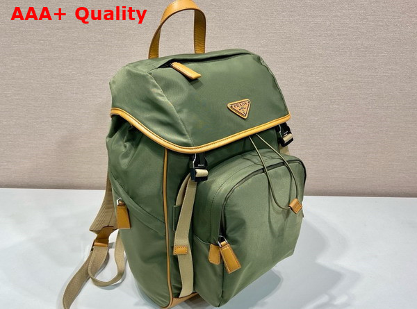 Prada Re Nylon and Leather Backpack in Military Caramel 2VZ135 Replica