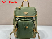 Prada Re Nylon and Leather Backpack in Military Caramel 2VZ135 Replica