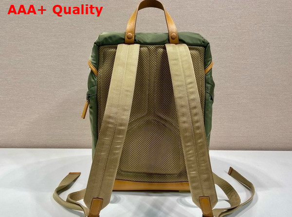 Prada Re Nylon and Leather Backpack in Military Caramel 2VZ135 Replica