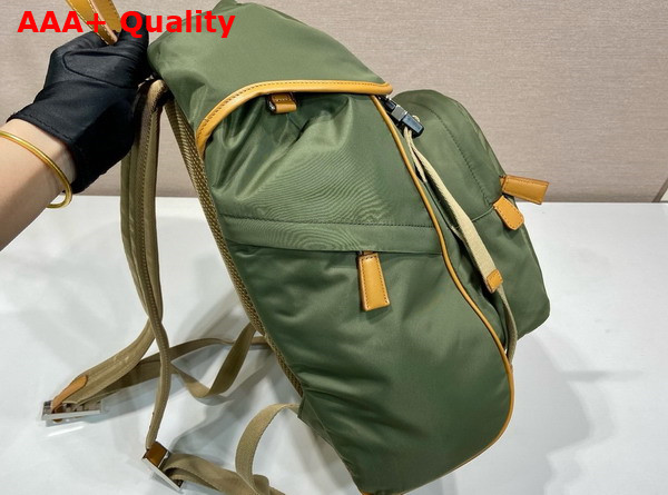 Prada Re Nylon and Leather Backpack in Military Caramel 2VZ135 Replica