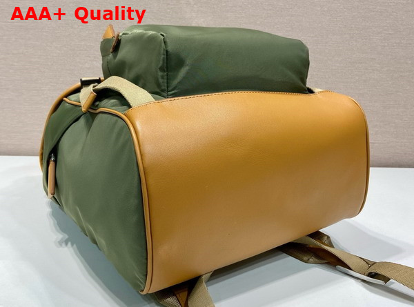 Prada Re Nylon and Leather Backpack in Military Caramel 2VZ135 Replica