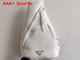 Prada Re Nylon and Leather Backpack in White 2VZ092 Replica