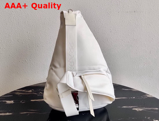 Prada Re Nylon and Leather Backpack in White 2VZ092 Replica