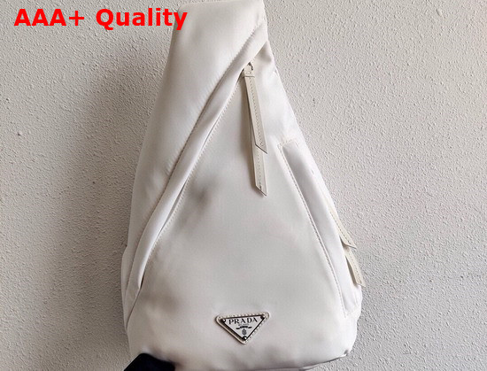 Prada Re Nylon and Leather Backpack in White 2VZ092 Replica