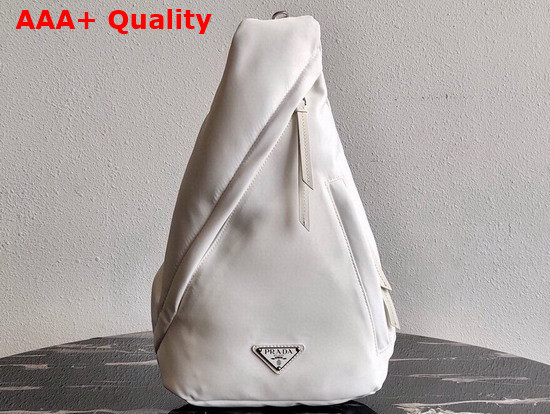 Prada Re Nylon and Leather Backpack in White 2VZ092 Replica