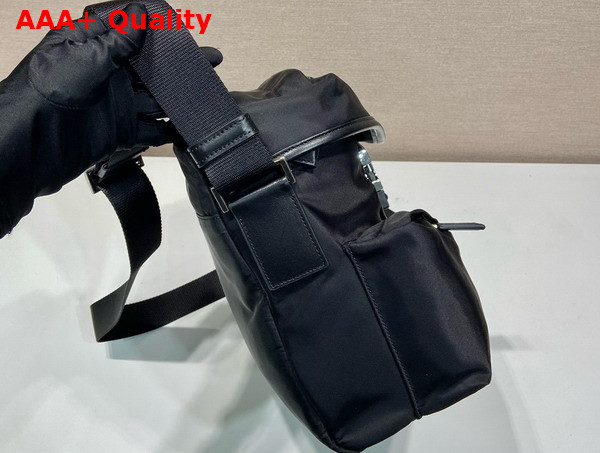 Prada Re Nylon and Leather Shoulder Bag in Black 2VD062 Replica