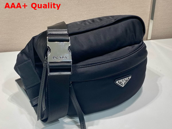 Prada Re Nylon and Leather Shoulder Bag in Black 2VH038 Replica