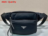 Prada Re Nylon and Leather Shoulder Bag in Black 2VH038 Replica