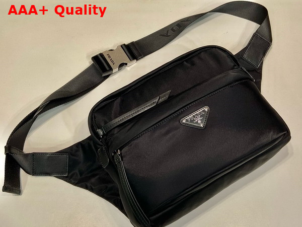 Prada Re Nylon and Leather Shoulder Bag in Black 2VH038 Replica