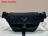 Prada Re Nylon and Leather Shoulder Bag in Black 2VH176 Replica