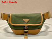 Prada Re Nylon and Leather Shoulder Bag in Military Caramel 2VH176 Replica