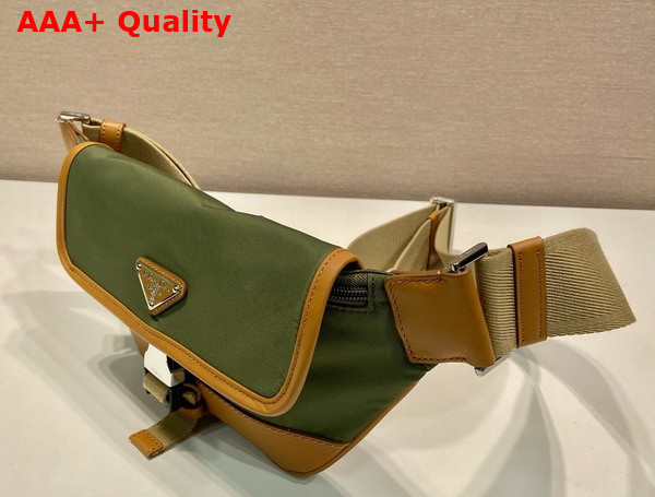 Prada Re Nylon and Leather Shoulder Bag in Military Caramel 2VH176 Replica