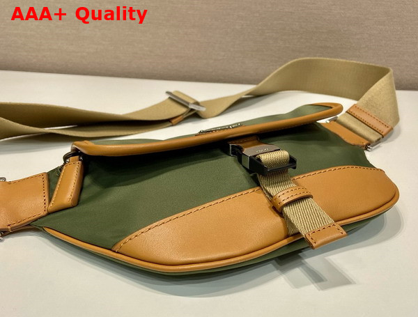 Prada Re Nylon and Leather Shoulder Bag in Military Caramel 2VH176 Replica