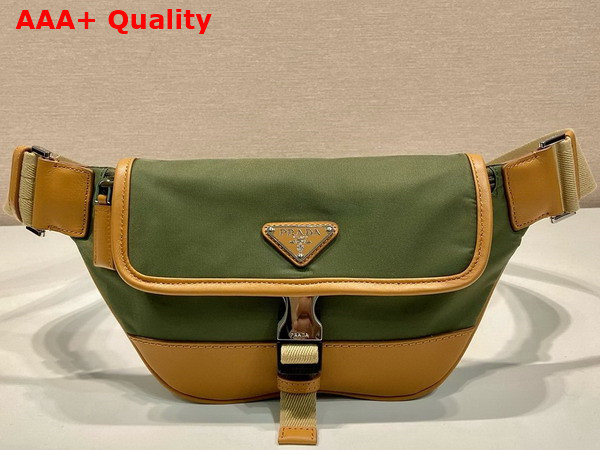 Prada Re Nylon and Leather Shoulder Bag in Military Caramel 2VH176 Replica