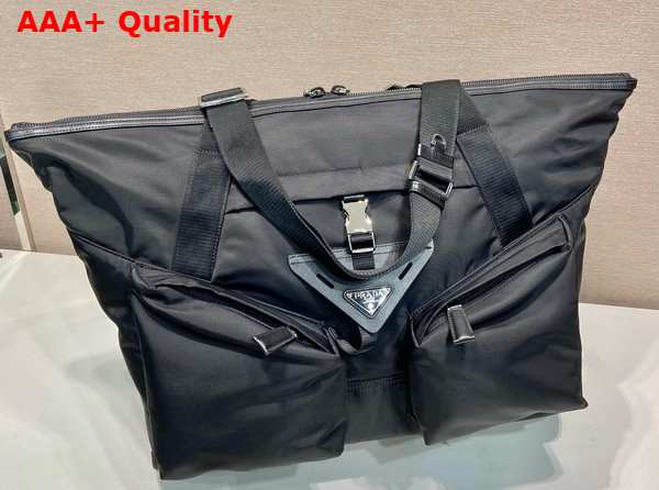 Prada Re Nylon and Leather Travel Bag in Black 2VC040 Replica