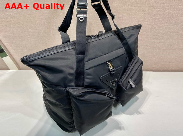 Prada Re Nylon and Leather Travel Bag in Black 2VC040 Replica