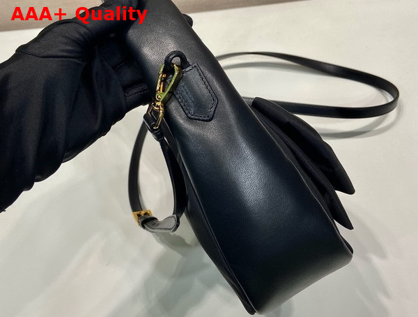 Prada Re Nylon and Nappa Leather Mini Bag with Bow Black 1BC241 Replica