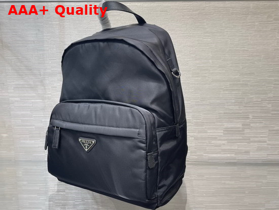 Prada Re Nylon and Saffiano Leather Backpack in Black 2VZ048 Replica