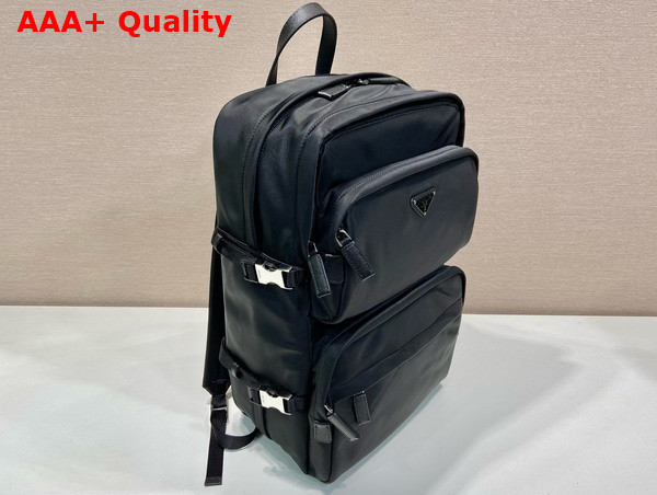 Prada Re Nylon and Saffiano Leather Backpack in Black 2VZ101 Replica