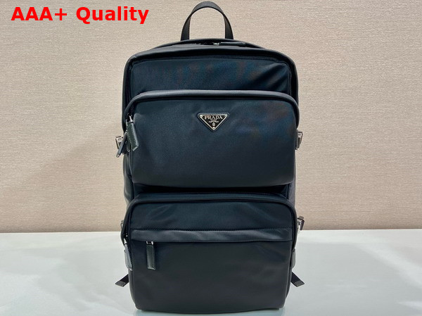 Prada Re Nylon and Saffiano Leather Backpack in Black 2VZ101 Replica