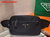 Prada Re Nylon and Saffiano Leather Belt Bag in Black 2VL977 Replica