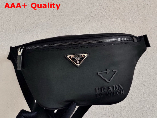 Prada Re Nylon and Saffiano Leather Belt Bag in Black Replica