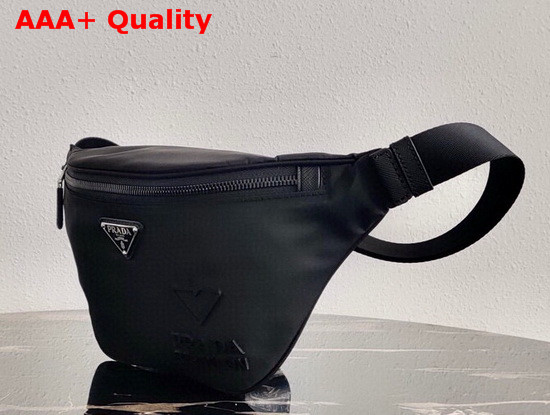 Prada Re Nylon and Saffiano Leather Belt Bag in Black Replica