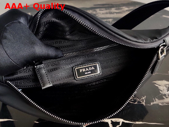 Prada Re Nylon and Saffiano Leather Belt Bag in Black Replica