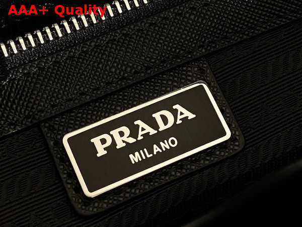 Prada Re Nylon and Saffiano Leather Briefcase in Black 2VE005 Replica