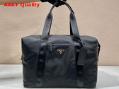 Prada Re Nylon and Saffiano Leather Duffle Bag in Black 2VC796 Replica