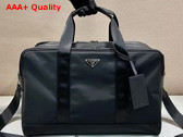 Prada Re Nylon and Saffiano Leather Duffle Bag in Black Replica