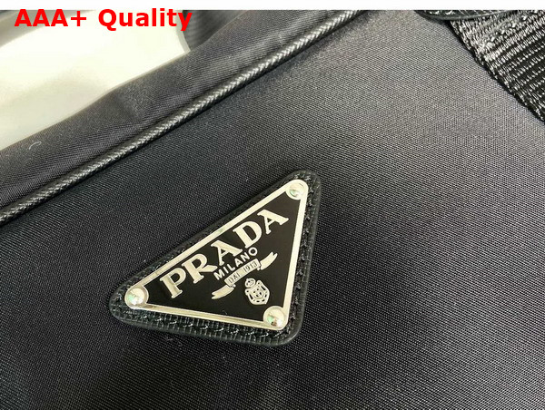 Prada Re Nylon and Saffiano Leather Duffle Bag in Black Replica