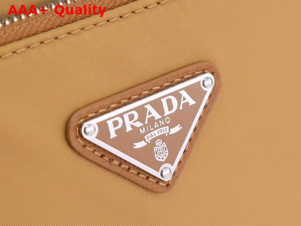 Prada Re Nylon and Saffiano Leather Duffle Bag in Tobacco 2VC796 Replica