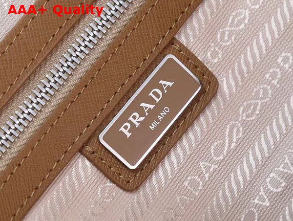 Prada Re Nylon and Saffiano Leather Duffle Bag in Tobacco 2VC796 Replica