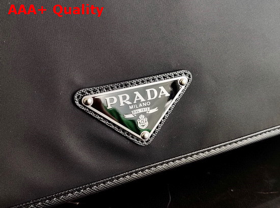 Prada Re Nylon and Saffiano Leather Shoulder Bag in Black 2VD039 Replica