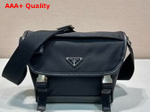 Prada Re Nylon and Saffiano Leather Shoulder Bag in Black 2VD066 Replica