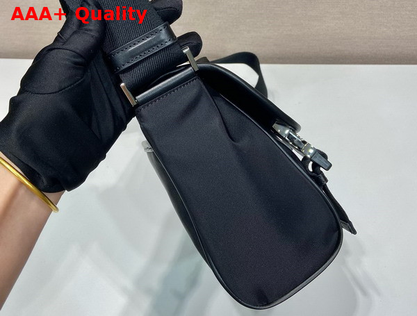 Prada Re Nylon and Saffiano Leather Shoulder Bag in Black 2VD066 Replica