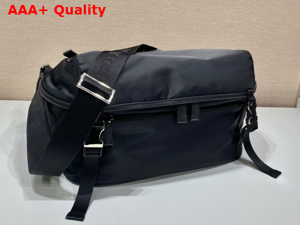 Prada Re Nylon and Saffiano Leather Shoulder Bag in Black 2VH991 Replica