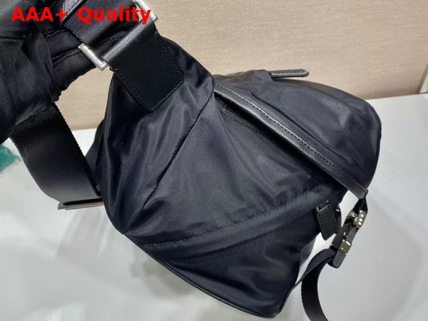 Prada Re Nylon and Saffiano Leather Shoulder Bag in Black 2VH991 Replica