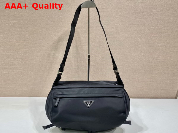 Prada Re Nylon and Saffiano Leather Shoulder Bag in Black 2VH991 Replica