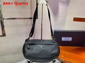 Prada Re Nylon and Saffiano Leather Shoulder Bag in Black 2VH994 Replica