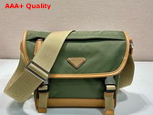 Prada Re Nylon and Saffiano Leather Shoulder Bag in Military Caramel 2VD066 Replica