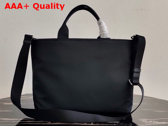 Prada Re Nylon and Saffiano Leather Small Tote Bag in Black Replica