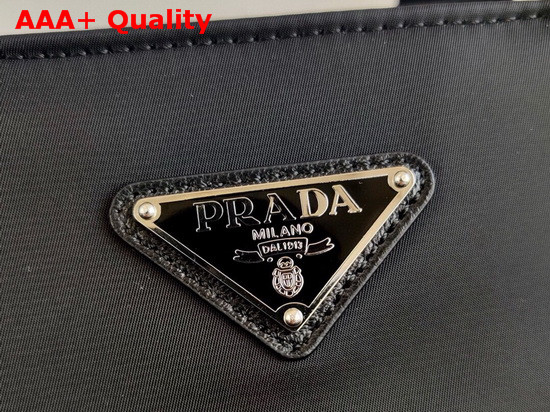 Prada Re Nylon and Saffiano Leather Small Tote Bag in Black Replica