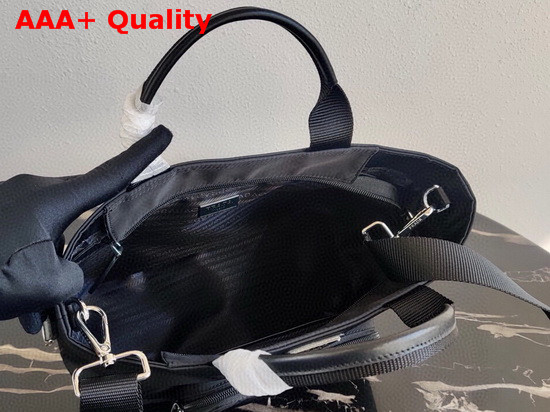 Prada Re Nylon and Saffiano Leather Small Tote Bag in Black Replica